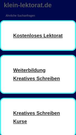 Vorschau der mobilen Webseite www.klein-lektorat.de, Klarissa Klein