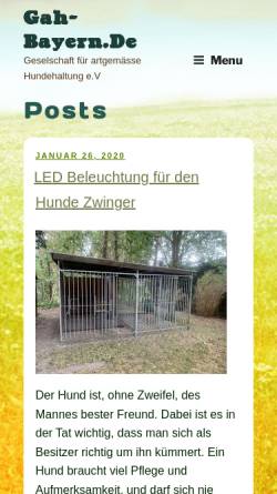 Vorschau der mobilen Webseite www.gah-bayern.de, Gesellschaft für artgemässe Hundehaltung e. V.