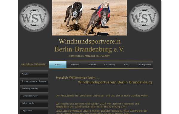 Vorschau von www.windhundverein-berlin.de, Windhundsportverein Berlin-Brandenburg e.V.