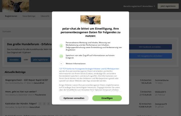 Vorschau von www.polar-chat.de, Der Hund im Erfahrungsaustausch