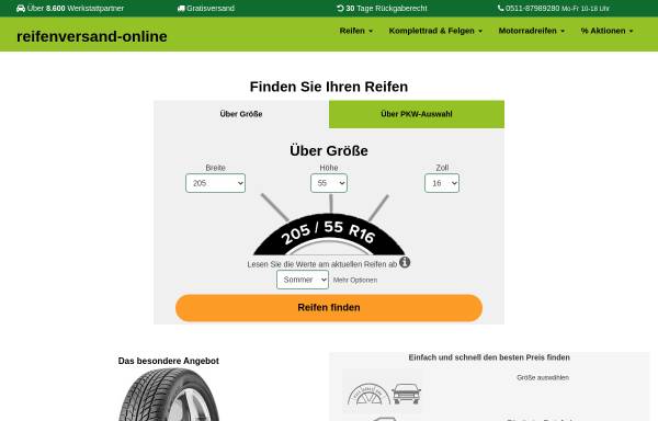 Vorschau von reifenversand-online.de, Reifenversand-online oHG