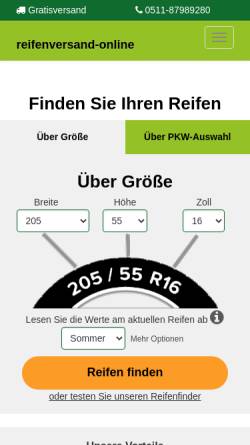 Vorschau der mobilen Webseite reifenversand-online.de, Reifenversand-online oHG