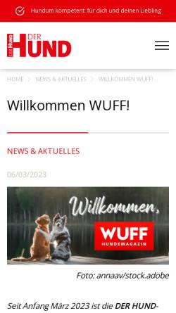 Vorschau der mobilen Webseite www.wuff.at, Wuff