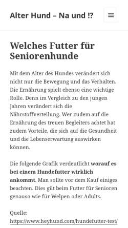 Vorschau der mobilen Webseite www.alterhundnaund.de, Alter Hund - na und?