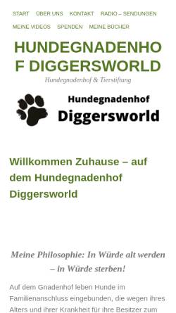 Vorschau der mobilen Webseite www.hundegnadenhof.de, Hundegnadenhof Diggersworld