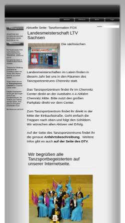 Vorschau der mobilen Webseite www.formation-fox.de, Tanzformation FOX e.V.