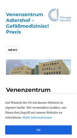 Vorschau der mobilen Webseite www.venenzentrum-adlershof.de, Venenzentrum Berlin-Adlershof