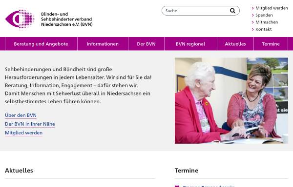Vorschau von www.blindenverband.org, Blinden- und Sehbehindertenverband Niedersachsen e.V.