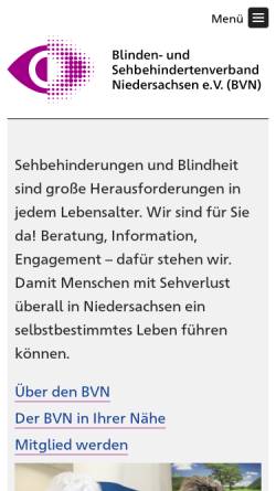 Vorschau der mobilen Webseite www.blindenverband.org, Blinden- und Sehbehindertenverband Niedersachsen e.V.