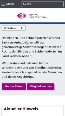 Vorschau der mobilen Webseite www.bsv-sachsen-anhalt.de, Blinden- und Sehbehindertenverband Sachsen-Anhalt e. V.