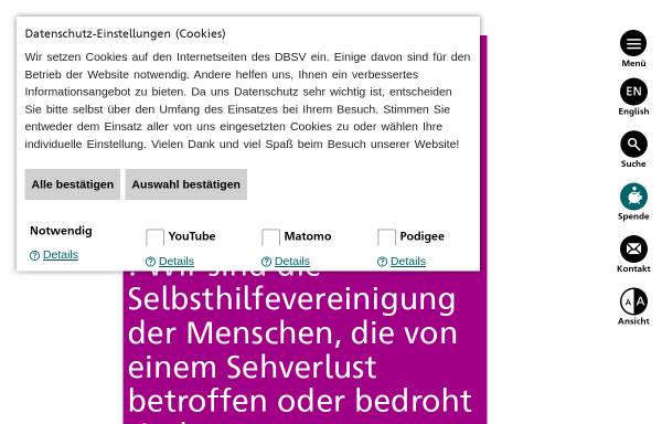 Vorschau von www.dbsv.org, Deutscher Blinden und Sehbehindertenverband e. V. (DBSV)