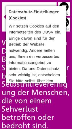 Vorschau der mobilen Webseite www.dbsv.org, Deutscher Blinden und Sehbehindertenverband e. V. (DBSV)