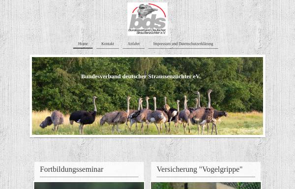 Vorschau von www.straussenzuechter.de, Bundesverband Deutscher Straußenzüchter e.V.