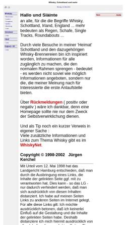 Vorschau der mobilen Webseite www.kerchel.de, Whisky, Schottland und mehr