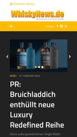 Vorschau der mobilen Webseite www.whiskynews.de, WhiskyNews