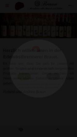 Vorschau der mobilen Webseite braun-edle-braende.de, Edelobstbrennerei Braun