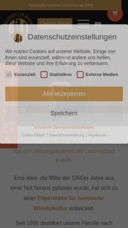 Vorschau der mobilen Webseite waldviertlerwhisky.at, Waldviertler Roggenhof - Haider Johann und Haider Monika OEG