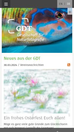 Vorschau der mobilen Webseite www.gdtfoto.de, Gesellschaft deutscher Tierfotografen