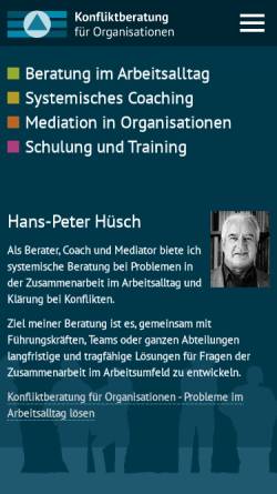 Vorschau der mobilen Webseite www.konfliktberatung-huesch.de, Hans-Peter Hüsch