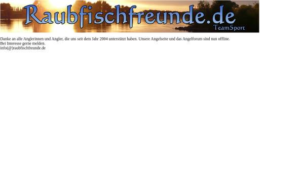 Vorschau von www.raubfischfreunde.de, Raubfischfreunde