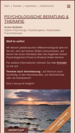 Vorschau der mobilen Webseite www.rollwitz.de, Diplom-Psychologe A. Rollwitz