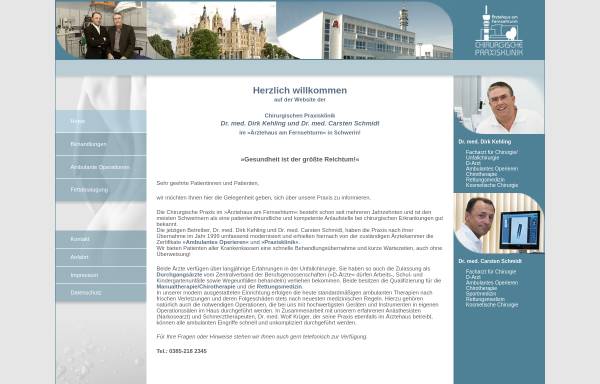 Vorschau von www.kehling.de, Chirurgische Praxen - Dr. Kehling, Dr. Schmidt