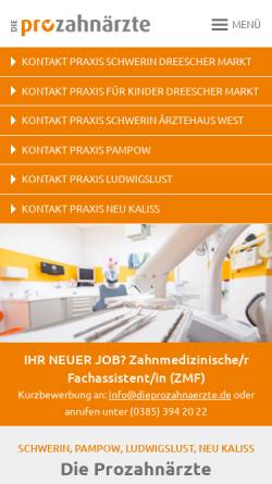 Vorschau der mobilen Webseite dieprozahnaerzte.de, Zahnarztpraxis Jörn Kobrow