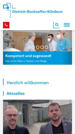 Vorschau der mobilen Webseite dbknb.de, Dietrich Bonhoeffer Klinikum Neubrandenburg