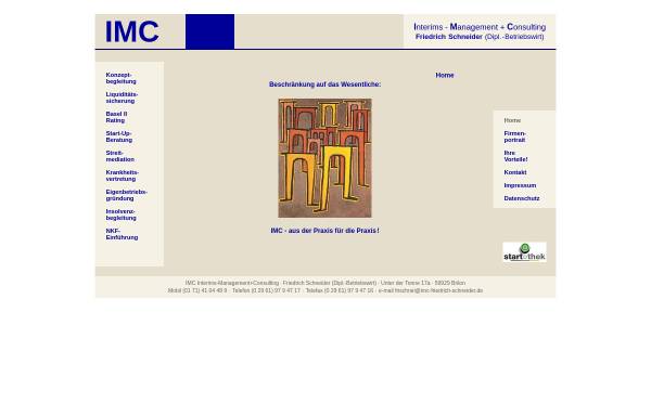 IMC Interims-Management und Consulting - Friedrich Schneider