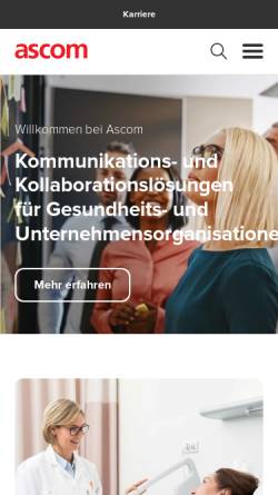 Vorschau der mobilen Webseite www.ascom.ch, Ascom Schweiz