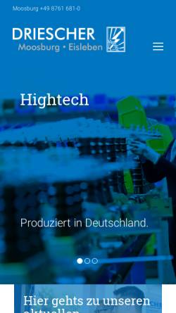Vorschau der mobilen Webseite www.driescher.de, Elektrotechnische Werke Fritz Driescher & Söhne GmbH