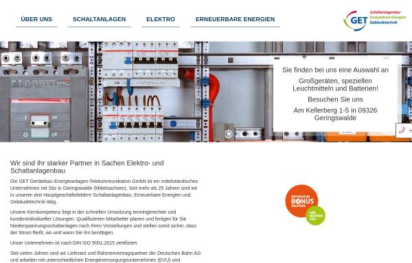 Vorschau von www.get-elektro.de, GET Gerätebau-Energieanlagen-Telekommunikation GmbH