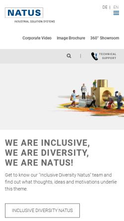 Vorschau der mobilen Webseite www.natus.de, Natus GmbH & Co. KG