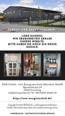 Vorschau der mobilen Webseite sem-energietechnik.de, SEM Schalt- und Energietechnik München GmbH