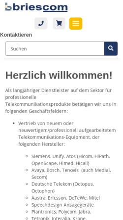 Vorschau der mobilen Webseite www.briescom.de, briescom GmbH & Co. KG