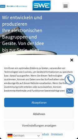 Vorschau der mobilen Webseite www.suedwest-elektronik.de, SüdWest-Elektronik GmbH