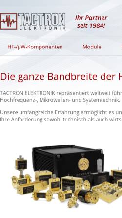 Vorschau der mobilen Webseite www.tactron.de, Tactron Elektronik Schmidt-Fürst oHG