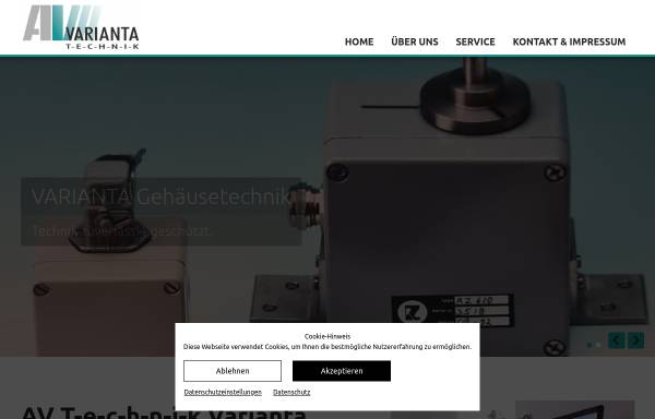 Vorschau von www.varianta.de, Varianta Gehäuse und elektrotechnische Bauelemente GmbH & Co. KG