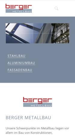 Vorschau der mobilen Webseite www.berger-metallbau.at, Berger Wintergartenoase GmbH