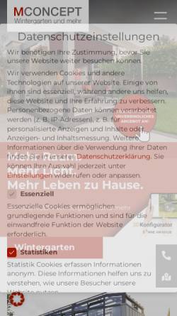 Vorschau der mobilen Webseite www.m-wintergarten.de, M Concept GmbH