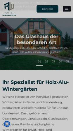 Vorschau der mobilen Webseite www.holz-alu-wintergarten.de, Rotter Wintergärten