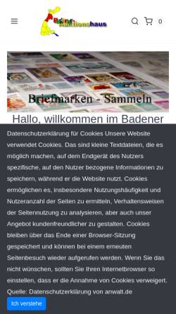 Vorschau der mobilen Webseite badener-auktionshaus.de, Badener-Auktionshaus