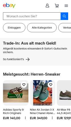 Vorschau der mobilen Webseite www.ebay.de, eBay International AG