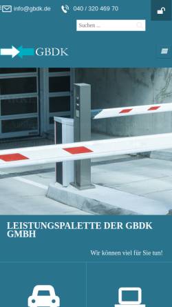 Vorschau der mobilen Webseite gbdk-gmbh.de, Gestattungs und Betreibergesellschaft für Dienstleistungen und Kommunikationstechnik mbH