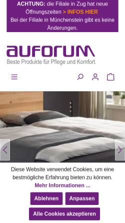 Vorschau der mobilen Webseite www.auforum.ch, Auforum AG, Schweiz