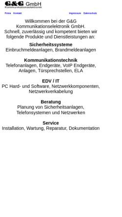 Vorschau der mobilen Webseite www.g-u-g.de, G&G Kommunikationselektronik GmbH