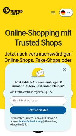 Vorschau der mobilen Webseite www.trustedshops.de, Trusted Shops