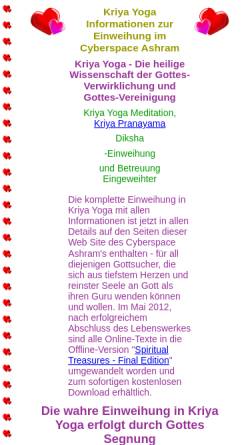 Vorschau der mobilen Webseite www.kriyayoga.com, Kriya Yoga