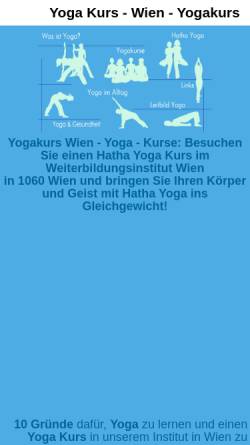 Vorschau der mobilen Webseite www.yogatraining.at, Yoga Beschreibung und Kurse in Wien