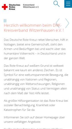Vorschau der mobilen Webseite drk-wiz.de, Deutsches Rotes Kreuz Kreisverband Witzenhausen e.V